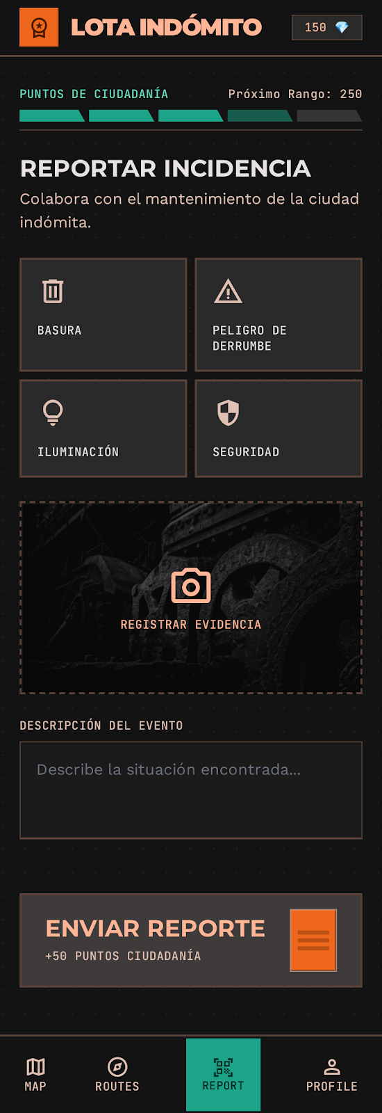 Dashboard de reportes ciudadanos
