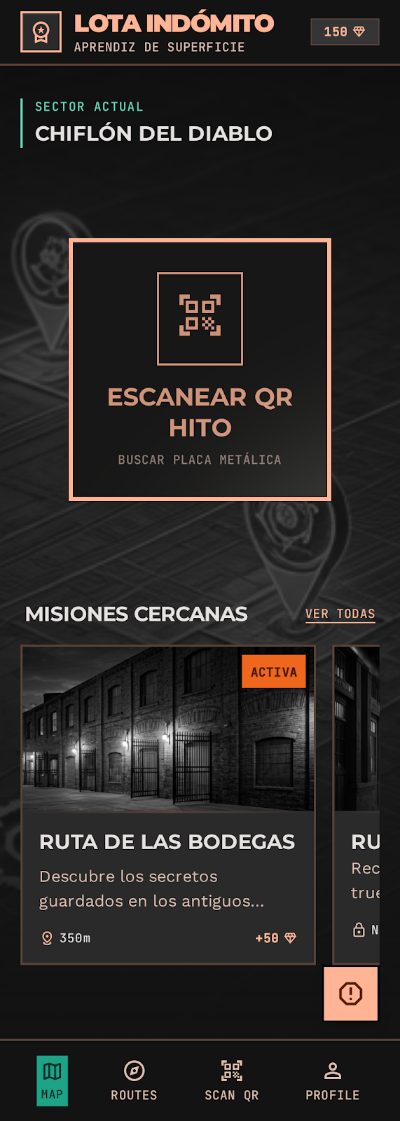 Mapa interactivo y misiones